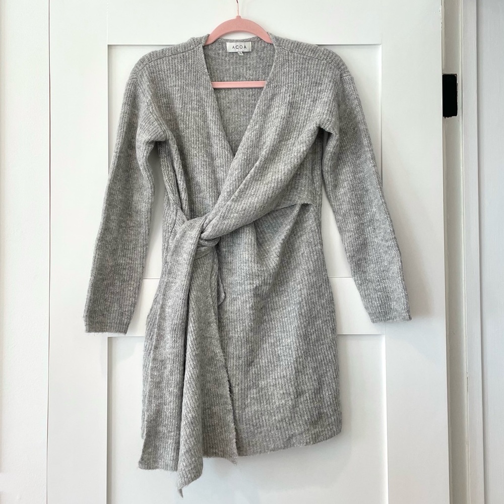 Grey Wrap Sweater Dress!